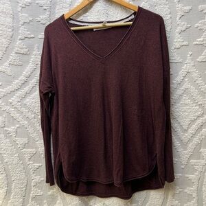 Victoria’s Secret Touch of Cashmere Plum Oversized Drop Shoulder V-Neck Sweater
